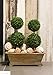 Admired By Nature 18 Inch Artificial Boxwood Topiary Plants - 2 Ball-Shape Faux Topiaries with Planters for Home Decor, Office Desk, Front Porch Indoor and Outdoor - Green with Black Pot, 2 Pack