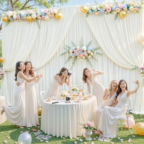 X Wrinkle Free Ivory Backdrop Curtains