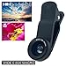 CREATIVE DESIGN 3 in 1 Cell Phone Camera Clip on Lens, 0.65 X Wide Angle + 10X Macro Lens + 180°Fisheye Lens, Camera Lens Kit for Most Smartphones