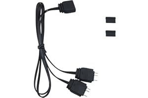 ARGB Splitter Cable ZCZQC 33.5cm/13.19inch 5V 1 Female to 2 Male 3 Pin ARGB Extension Cable for Computer Chassis, CPU Cooler and 5v ARGB Fan