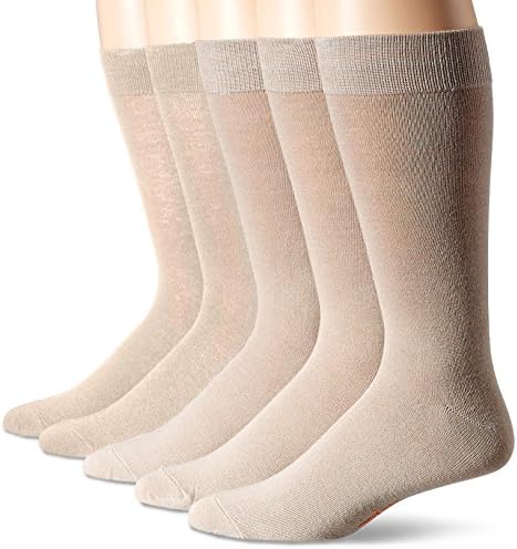Dockers Men's 5 Pack Classics Dress Flat Knit Crew Socks