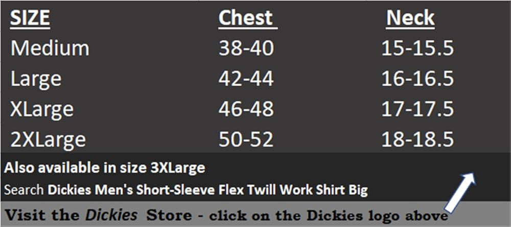 Dickies Men's Short-Sleeve Flex Twill Work Shirt at  Men’s Clothing store