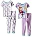 Disney Girls Frozen Sisters Cold Weather, Warm Hearts 4-Piece Pajama Set