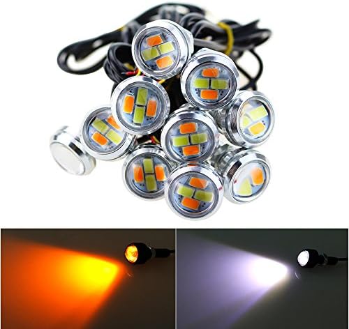 Daytime Running Lights LED 10pcs Eagle Eye Turn Signal Light DRL Fog Light Motorcycle Light Tail Backup Light Car Motor Marker Lights (Silver shell)