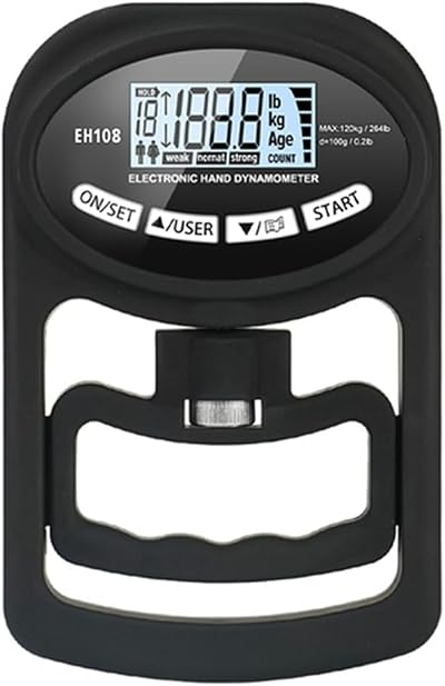 Myqqhbs Digital Hand Dynamometer Grip Strength Tester 265lbs 120kg USB LCD