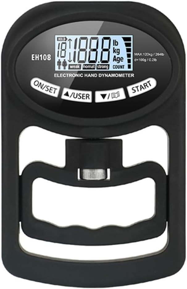 Myqqhbs Digital Hand Dynamometer Grip Strength Tester 265lbs 120kg USB LCD