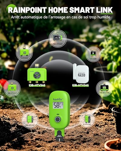 RAINPOINT 3 Zone WiFi Watering Timer with Hub, Connected Watering Timer, Brass Input, App and Voice Control, Automatic Rain Delay for Garden and Lawn