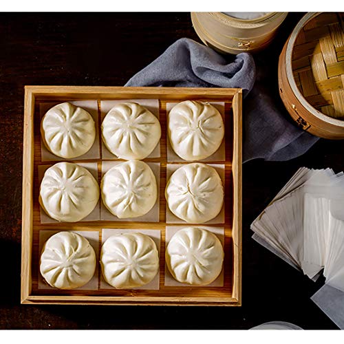 Wax Paper, Air Fryer Liners 500PCS 7x7cm Bamboo Steamer Paper Square