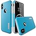 iPhone X Case, TOTU [Scratch Resistant] Slim Dual Layer Drop Protection Shockproof Enhanced Grip Case Fit for Apple iPhone X / 10 2017 Hybrid Hard PC Back Cover + Soft TPU Inner - Cyan Blue/Haze Gray