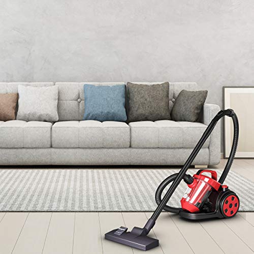 totoshop Vacuum Cleaner Canister Bagless Cord Rewind Carpet Hard Floor w HEPA Filtration