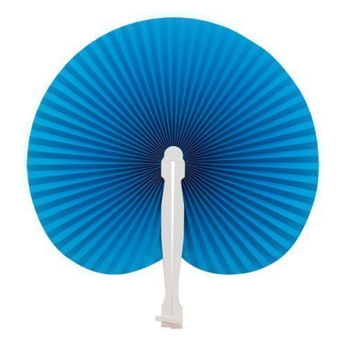 eBuyGB Handheld Paper Fan, Wedding Party Bag Favour Summer Accessory, Blue