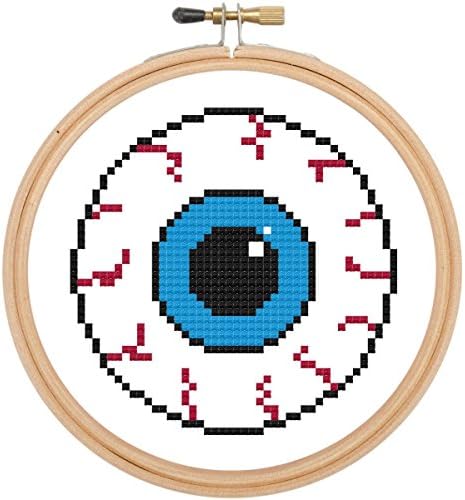 Eye Ball Horror Cross Stitch DIY Kit Beginner to Intermediate