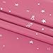 BGment Kids Blackout Curtains for Bedroom - Silver Star Printed Thermal Insulated Room Darkening Grommet Curtains for Living Room, Set of 2 Panels (52 x 63 Inch, Pink)