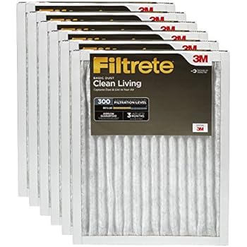 Filtrete Clean Living Basic Dust Filter, MPR 300, 20 x 25 x 1-Inches, 6-Pack