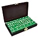 Marion Domino Double 6 Green Jumbo Tournament Professional Size with Spinners in Elegant Black Velvet Case.