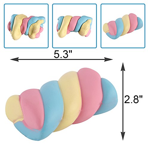 Anboor 5.3" Squishies Rainbow Cotton Candy Jumbo Slow Rising Kawaii Scented Soft Squishies Toys
