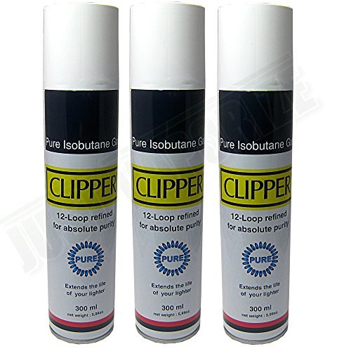 Clipper 12-Loop Refined Butane Gas – 300ml (3 Cans)