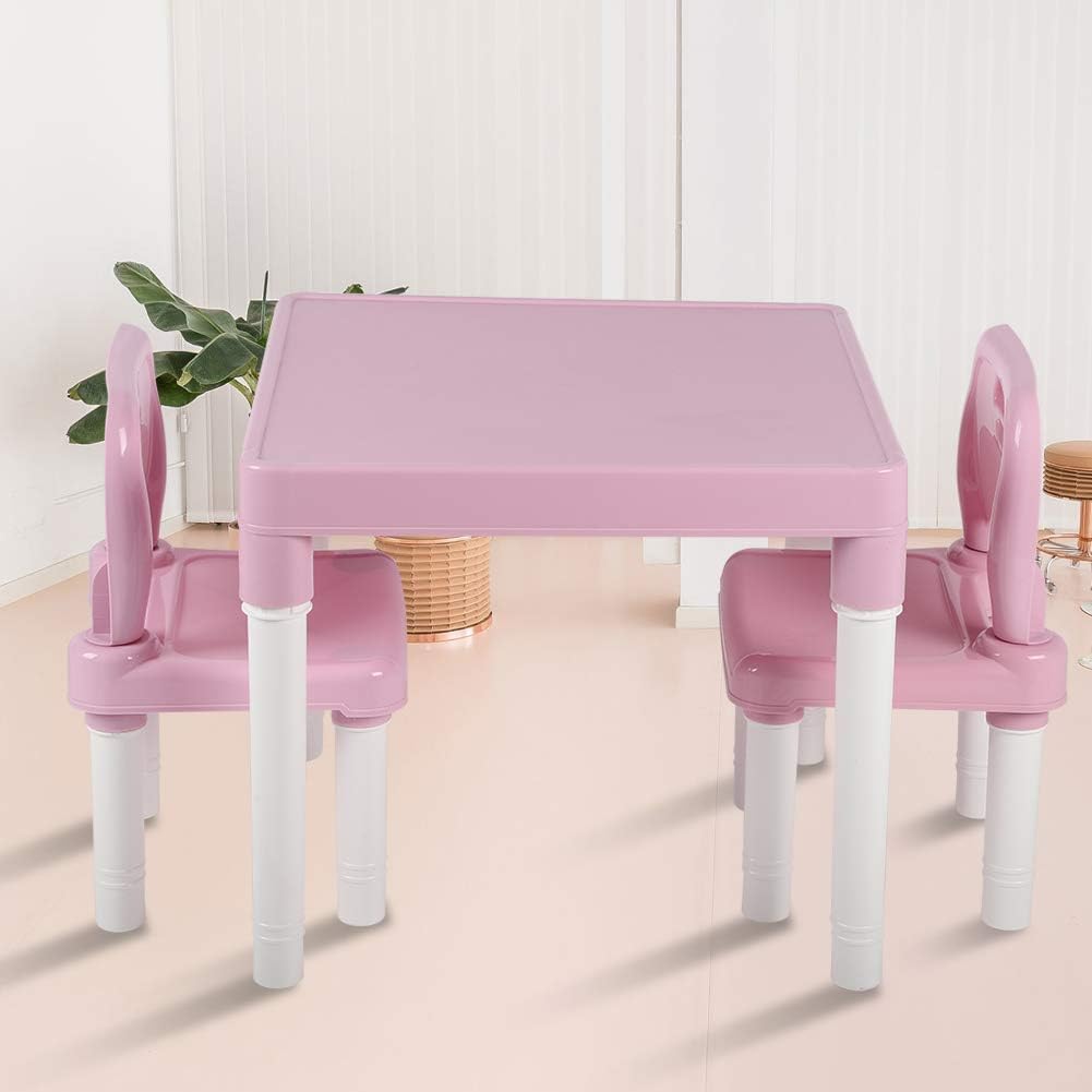 Lyrlody Table Chair Set Childrens Kids Plastic Table And Chair Set Learn Play Table Chair Learning Studying Desk Chair Bedroom Play Room Furniture For Home Kindergarten Pink Furniture Home Kitchen Cate Org