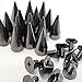 RUBYCA 100 Sets 13MM Black Gunmetal Color Bullet Cone Spike Stud Metal Screw Back DIY Leather-Craft