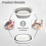 haoyuan 5L Collapsible Washing Up Bowl Folding Hand Wash Basin Grey view 3