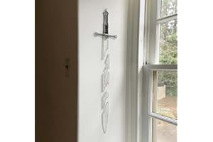 BADASS SHARKS Handmade Shards of Stained Hanging New Sword-Shaped Wall Decor Large Window Stained Panel Suncatcher Decorations Large Stain Art Room Decor Sun Catchers Hanging Art Panel