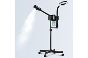 2 in 1 Facial Steamer Professional Ionic Face Steamer with 5X Magnifying Lamp&Adjustable Hot Mist Nozzle, Esthetician Facial 
