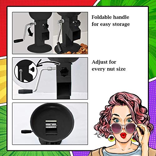 Hand Crank Walnut Cracker Compact and Adjustable Nutcracker For Nuts