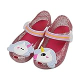 iFANS Girls Cute Shiny Unicorn Mary Jane Princess Flat for Toddler Little Kid