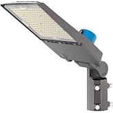JCE LED Parking Lot Lights 150W Adjustable 25500LM Outdoor Street Lights | 100/120/150W Selectable 3CCT 3000K-5000K, LED Street Light with Photocell, Slip Fitter Pole Light, IP65