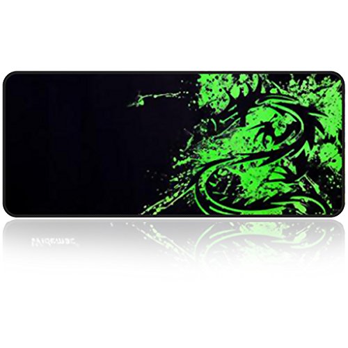 Large Gaming Mouse Pad with Edge Stitching|Extended XXL Size, Heavy|Thick, Comfy, Waterproof & Foldable Mat For Desktop, Laptop, Keyboard,31.5"x11.8"x0.15" Keyboard Pad Desk Pad by Qisan(Dragon)