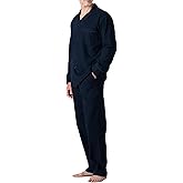 LAPASA Men's Pajama Set 100% Cotton Flannel Top Long Sleeve & Bottom Pants Plaid Sleepwear PJ Sleepwear Lounge Comfy M79/M95