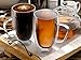 Stone & Mill Set of 2 Large Double Walled Glass Coffee Cups, 15 Ounce Sicilia Collection, Tall Insulated Mugs for Espresso, Latte, Cappuccino, Tea, Box Set AM-13