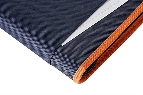 Snail&Hawk Fabric Accordion Expanding File Folder with Handle, 13 Pockets Accordian File Organizer, Zipper Closure,A4/Letter Size,Dark Blue
