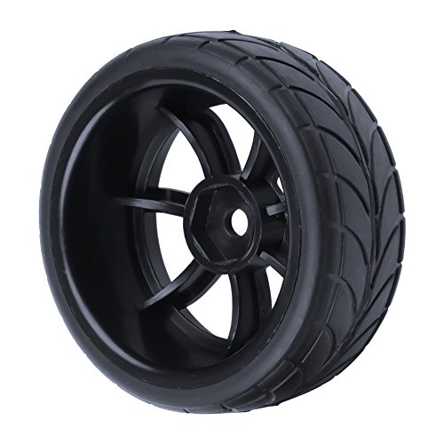 4PCS Width:1.02" (26mm) OD 2.56"(65mm) Rubber Tires & Wheel Rims 12mm Hex Hub For 1/10 Scale RC Vehicle On Road Touring Car