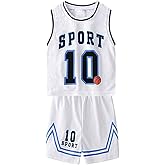 Admireme Toddler Kids Sports Shorts Set Baby Boys Girls Basketball Jersey Outfit Tracksuit Tank Top Mesh Track Shorts