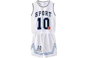 Admireme Toddler Kids Sports Shorts Set Baby Boys Girls Basketball Jersey Outfit Tracksuit Tank Top Mesh Track Shorts