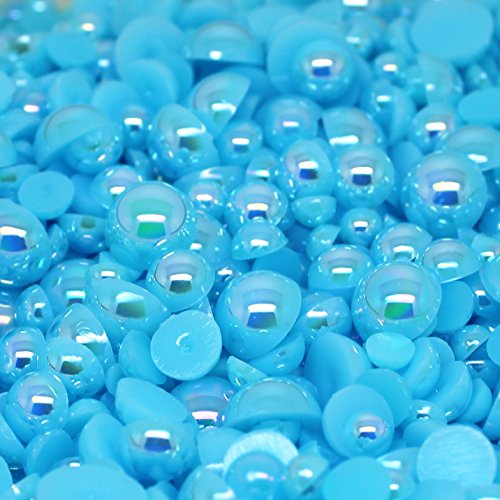image for 3700pcs Assorted Mixed Sizes Flat Back Pearl Cabochon By Zbella Includ