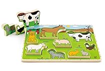 Hape Farm Animals Toddler Wooden Stand Up Puzzle