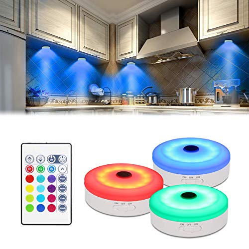 Bason Puck Lights with Remote,Under Cabinet led