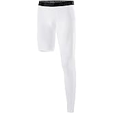 Runhit Men's Basketball One Leg Compression Tights Full Length Single Leg Compression Pants Sports Base Layer Underwear