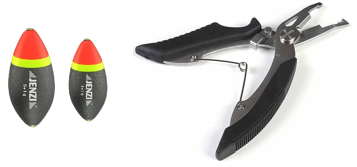 Set of 2 Jenzi trout float (1 x 3 + 1 g, and 1 x 5 + 1 g) trout egg trout egg + fishing scissors