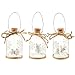Hanging Glass Christmas Ornaments with Steel Handles, White and Silver (2.3 x 2.3 x 4 in, 3 Pack)