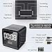 2019 UPGRADE Digital Alarm Clock Radio with Wireless Bluetooth Speaker for Bedrooms/Office, Micro SD, Built-in Mic, 33ft Range, 4-8 Hrs/2000 mA Battery, USB Flash Driver & Aux,Charging Station (Black)