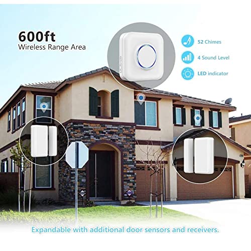 Wireless Door Sensor, BITIWEND Door Chime Doorbell With 600ft Operate