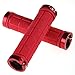 607 Bike Hand Grips, MTB Grips Handlebar Lockable Mountain Antiskid Shockproof Aluminum Alloy Locking Ring Comfy Soft TPR Rubber Handlebar for Bicycle Mountain Bike BMX Folding Bike 1 Pair (Red)