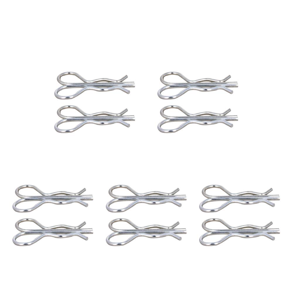 MroMax 3.5mm x 75mm Carbon Steel R Shaped Spring Cotter Clip Pin Fastener Hardware Silver Tone 50Pcs