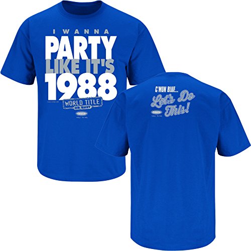 LA Dodgers Fans. I Wanna Party Like It's 1988. Royal Blue T Shirt (Sm-5X)