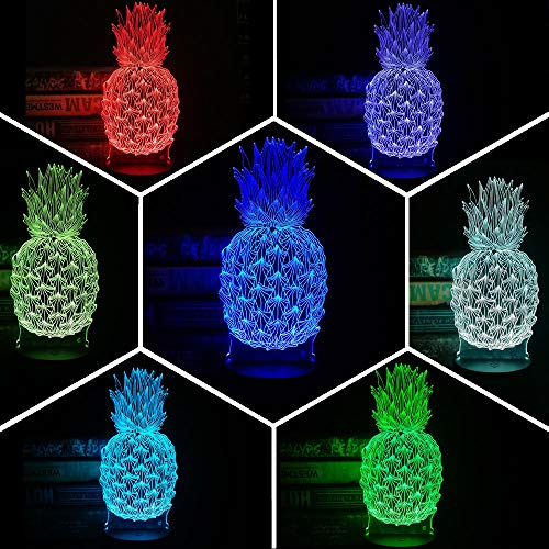 image for YODAFOOR Night Lights for Kids Pineapple 3D Night Light Gifts Bedside 