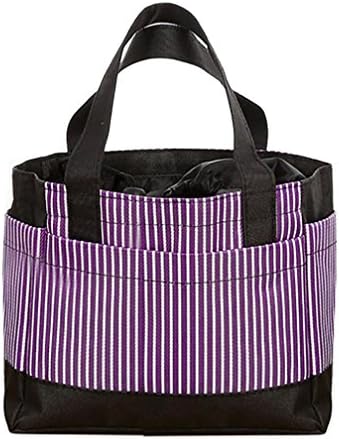 Amiley Lunch Bag, Cold Canvas Stripe Tote Bag Lunch Organizer Lunch Holder Lunch Container for School