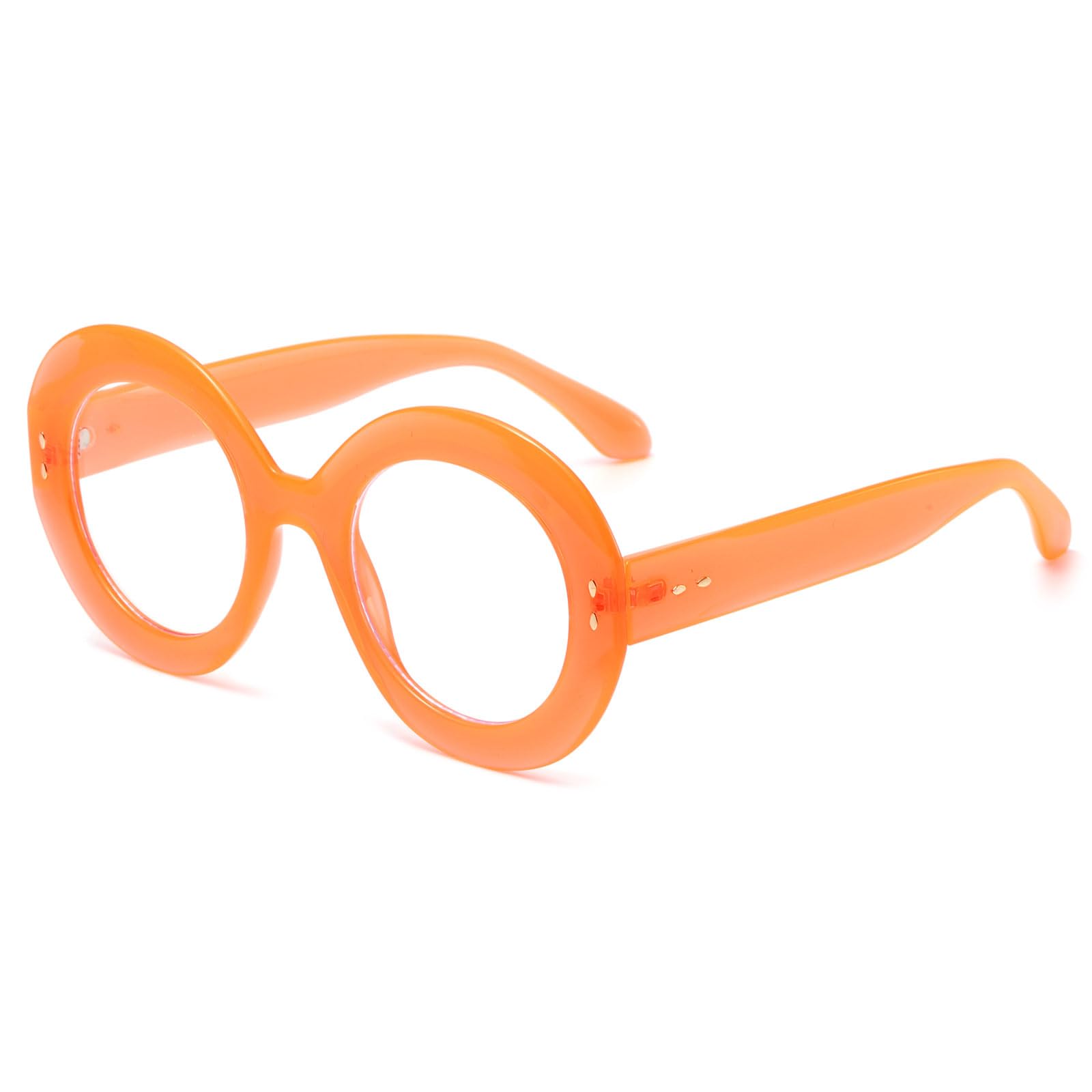 LJCZKA Round Blue Light Glasses for Women Men Oversized Computer Glasses for Texting Reading Gaming, Anti Fatigue & Eyestrain